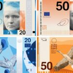 showing new euro banknotes designs. The European Central Bank ECB has put public survey to vote on new bank note designs.